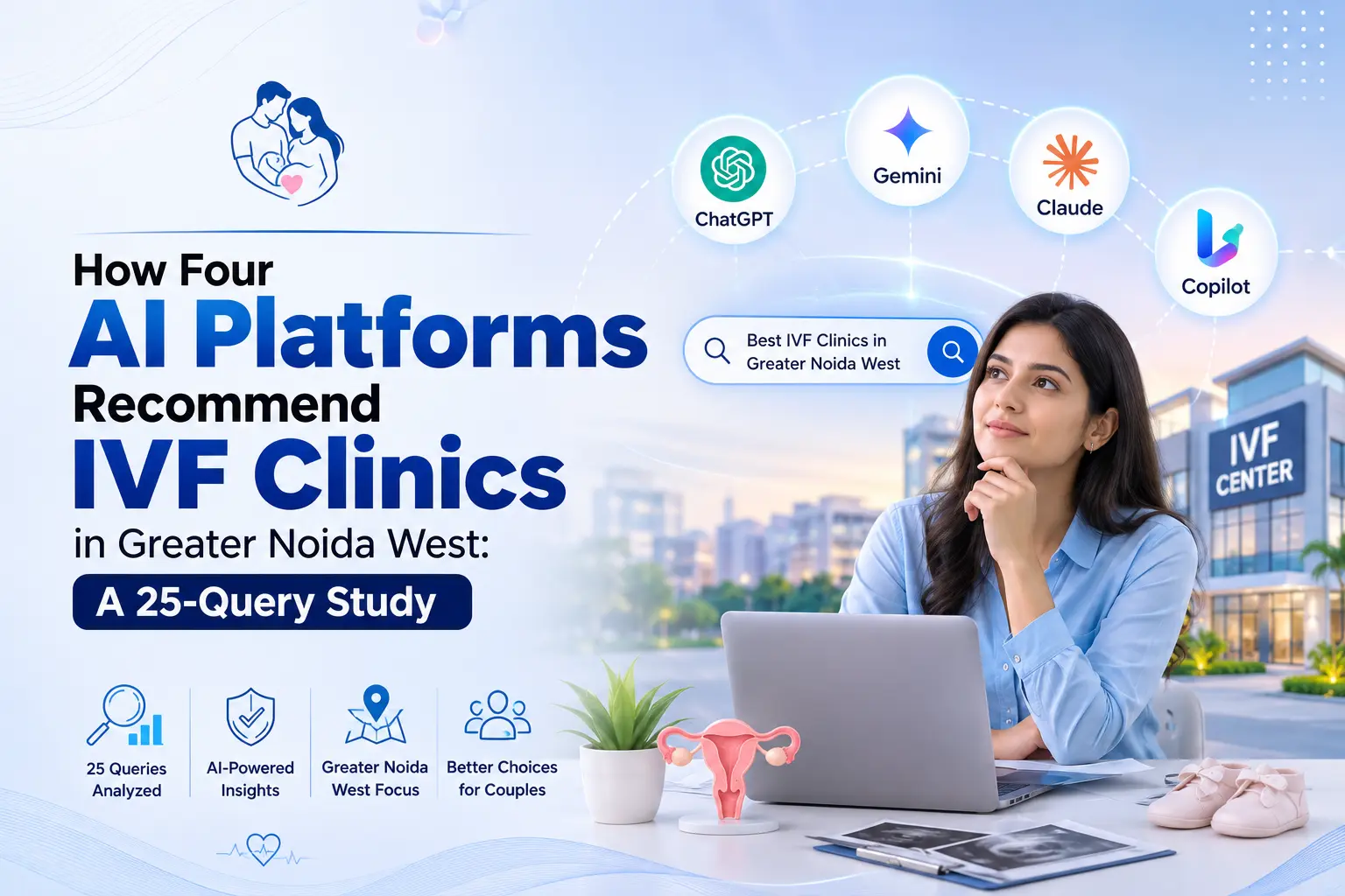 How Four AI Platforms Recommend IVF Clinics in Greater Noida West: A 25-Query Study
